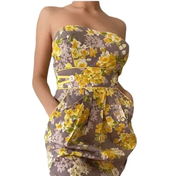 Trixxi Strapless Summer Dress size 3 - Picture 3 of 10